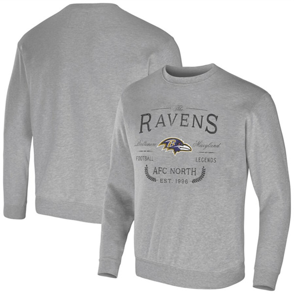 Men's Baltimore Ravens Gray Darius Rucker Collection Pullover Sweatshirt